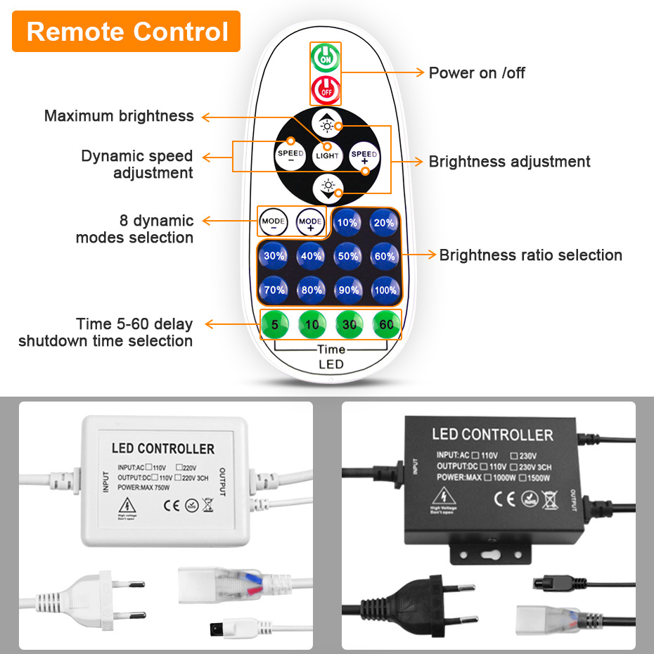 Striscia al neon a LED 220V 28 - Outdoor Power Strip Weatherproof recensione e prezzo